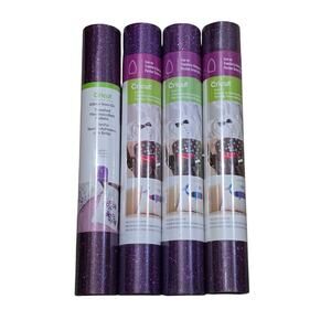 4 Cricut Purple Glitter Iron On Rolls NWT